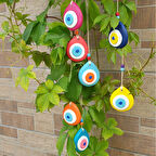 7 Li Rengarenk Nazar Boncukları Balkon Duvar Dekoru Ev Ofis Hediyesi