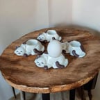2 Li Kedi Şeklinde Yumurtalık Mumluk