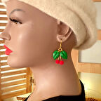 Kiraz Şeklinde Yaz  Küpe