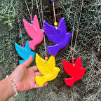 Rengarenk Kuş Balkon Bahçe Duvar Süsü  Kuşlu Dekor