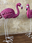 Flamingo Egik Başlı Bahçe Biblo Fuşya