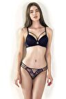 Le jardin Kadın 5055-B Destekli Dolgulu Dantelli İpli Sütyen Takımı