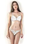 Le jardin Kadın 5055-B Destekli Dolgulu Dantelli İpli Sütyen Takımı