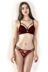 Le jardin Kadın 5055-B Destekli Dolgulu Dantelli İpli Sütyen Takımı
