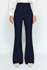 Kadın Yeni Moda İspanyol Paça Regular Boy Dokuma İspanyol Paça Flare Pantolon