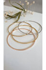 ÇELİK KELEPÇE KADIN 4 LÜ AJDA KİBRİT ÇÖPÜ  BİLEZİK 316L  KARARMAZ RENK GARANTİLİDİR GOLD 5,6 CM
