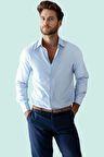 Erkek Pamuklu Uzun Kollu Smart Gömlek Regular Fit Kalıp Günlük Şıklık Yaz Aylarının Vazgeçilmezi