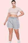 Kadın Yüksek Bel Şort; Pamuk Boru Paça Slogan Detaylı Spor Kombinler Yaz Aylarının Vazgeçilmezi