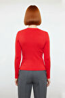 Kadın Uzun Kollu Basic Fitted Bisiklet Yaka Triko Kazak İlkbahar Sonbahar Günlerine Şıklık Katıyor