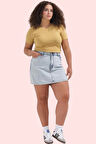 Kadın Denim Şort Etek Pamuk Geniş Paça Yüksek Bel Yaz Kombinleri Günlük Kullanım Hafta Sonu