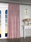 Yakamoz Kadife Görünüm Tatlı Pembe Ada Fon Perde Ekstraforlu Velvet Touch Serisi