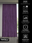 FAVOLLİ Kadife Dokulu Menekşe Moru Ada Fon Perde Ekstrafor Büzgülü Dream Series
