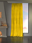 Kadife Dokulu Güneş Sarısı Ada Fon Perde Ekstrafor Büzgülü Dream Series