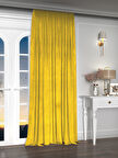 Yakamoz Kadife Görünüm Güneş Sarısı Ada Fon Perde Ekstraforlu Velvet Touch Serisi