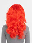 Çocuk Kırmızı Renk Uzun Dalgalı Parti Peruğu