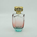 10 ADET BOŞ CAM PARFÜM ŞİŞE, 100 ML, SU YEŞİLİ-KIRMIZI DEGRADE MODEL, ŞEFFAF,