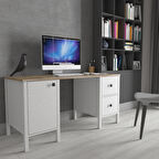 Hunerika Pareo 2 çekmece 1 kapak çalışma masası - wood beyaz/legnano