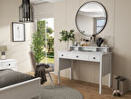 Hunerika Endezia 3 çekmeceli makyaj masası - wood beyaz/legnano