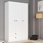 Ferniso Mobilya 3 Kapak 2 Çekmeceli Gardolop Beyaz