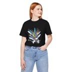 Kadın Baskılı T-Shirt Kısa Kol Bisiklet Yaka Oversize Rahat Kalıp Tişört - Siyah