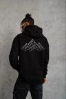 Erkek Nihilist Penguen Baskılı 3 İplik Pamuklu Kapüşonlu Sweatshirt Hoodie Siyah