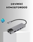 Alüminyum Kasalı Macbook Usb-c Hub – 4k Hdmı, Usb 3.0, Sd/tf Kart Girişi, Pd Şarj Desteği