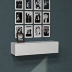 55 CM Konsol Tek Büyük Çekmeceli | Dresuar | Duvara Monte MDF Ahşap Raf | Makyaj Masası 