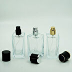 20 ADET BOŞ CAM PARFÜM ŞİŞE, 50 ML, KÜÇÜK KARE MODEL, ŞEFFAF