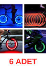 3 Çift (6 Adet) Hareket Sensörlü Sibop Işık Led Işıklı Bisiklet Araba Motor Tekerlek Kapak Lambası