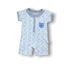 6-9 9-12 12-18 Ay Galaksi Baskılı Çıtçıtlı Kısa Kollu Erkek Bebek Tulumu Gri