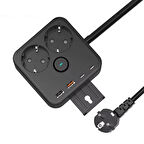 2 Prizli 2 USB Girişli Duvar Tipi Anahtarlı Priz – 3680W Güç, 16A, USB Şarj Özellikli