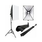 50x70cm Softbox Tekli Sürekli Işık Seti 50x70 Cm Softbox Strobist Set Ampullü Foto Video Işık