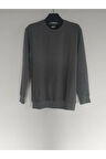 Yuvarlak Yaka Düz Renk Basic Fit Sweatshirt Battal Büyük Beden Içerikli