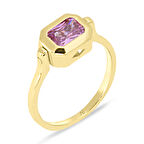 Lila Baget Taşlı Altın Yüzük (FTY0129)