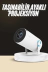 Ayaklı Projeksiyon Taşınabilir Mini Projektör Sinema Projektörü Android