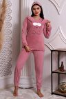 Fawn 3002 Peluş Welsoft Polar Kışlık Kadın Ev Pijama Takımı