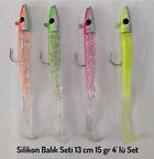 LRF - SPİN ATÇEK Levrek-Kofana-Palamut-Baracuda-Lüfer Silikon Balık Seti ( 13 cm 15 gr 4'lü Set ) 
