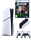 Sony Playstation 5 slim +2.kol dualsense + Şarj İstasyonu +Ps5 FC26 (İthalatçı Garantili )
