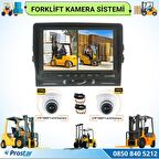 Forklift Kamera Sistemi Reach Truck 2 Kameralı 7 inç Monitörlü Kayıtlı Kamera Seti