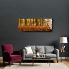 Son bahar orman cam duvar saati