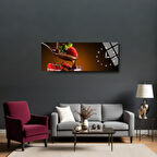 Çilek cam duvar saati