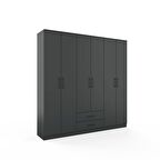 Berlin Gardırop 004 - Çekmeceli - Kapaklı - Antrasit 