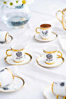 Acar Melody 6 Kişilik Porselen Kahve Fincanı Takımı 90 ml 5142 Gold Model-4