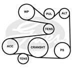 Gates 5PK1023 Kanallı Kayış P106 II 1.4 1.6 Saxo 1.5 6453.TV
