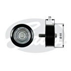 Gates T36433 Kayış Gergi Rulmanı Kanallı X218 13-17 C218 11-17 W212 11-15 W221 11-13 W166 11-15 W463 12-C292 15-18 2782020219