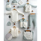 0-3 AY BEBEK UNİSEX GAYE ORGANİK KİND NAKIŞLI 10 LU BODY/ZIBIN SETİ