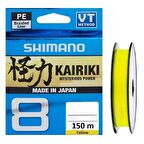 İp Misine Shimano Kairiki Yellow (Sarı) 0,13mm 150 metre 8kat
