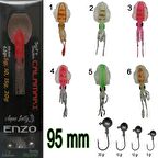 SİLİKON AHTAPOT AQUASALTY Enzo Soft Swim Calamari 95mm + Jig Head RENK:05