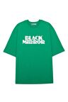 Unisex Oversize T-shirt Black Mirror-Logo