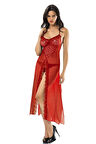 Kırmızı Şifon Gecelik - 222